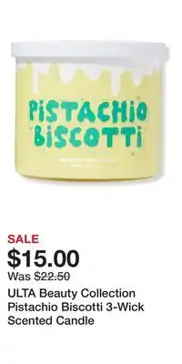 Ulta Beauty ULTA Beauty Collection Pistachio Biscotti 3-Wick Scented Candle offer