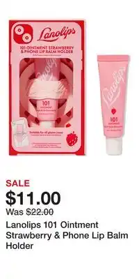 Ulta Beauty Lanolips 101 Ointment Strawberry & Phone Lip Balm Holder offer