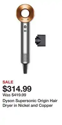 Ulta Beauty Dyson Supersonic Origin Hair Dryer in Nickel and Copper offer