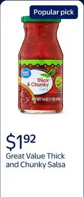 Walmart Great Value Thick and Chunky Salsa Mild offer