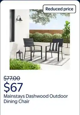 Walmart Mainstays Dashwood Outdoor Dining Chair, Black offer