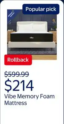 Walmart Vibe 12 Queen, Luxury Plush Super Cooling Gel Memory Foam Mattress offer