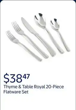 Walmart Thyme & Table Royal 20-Piece Stainless Steel Flatware Set, Service for 4 offer