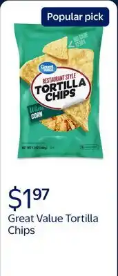 Walmart Great Value Restaurant Style White Corn Tortilla Chips offer