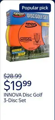 Walmart INNOVA Disc Golf DX plastic 3-Disc Set offer