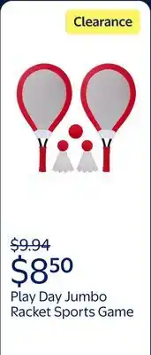 Walmart Play Day Jumbo Racket Sports Game, 5 Piece Set, Red, Children Ages 4+ offer