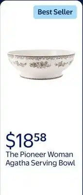 Walmart The Pioneer Woman Agatha Stoneware 11-inch Serving Bowl, Brown offer