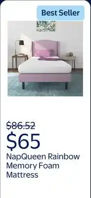 Walmart NapQueen Rainbow 5 Twin, Memory Foam Mattress, White offer