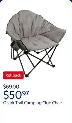 Walmart Ozark Trail Camping Club Chair, Gray, Adults offer