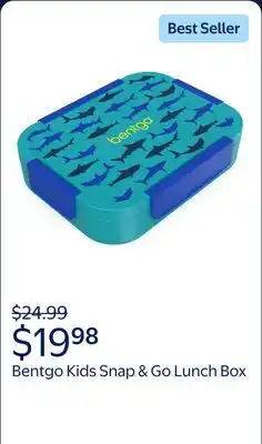 Walmart Bentgo Kids Snap & Go Leak-Proof Lunch Box - Shark offer