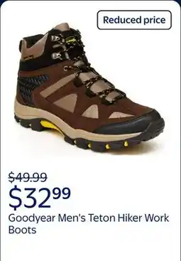 Walmart Goodyear Men's Teton Outdoor Hiker Work Boots offer