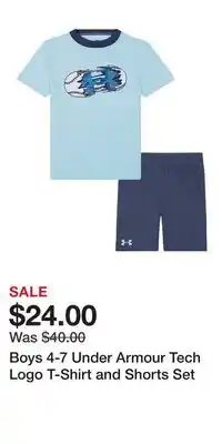 Kohl's Boys 4-7 Under Armour Tech Logo T-Shirt and Shorts Set offer