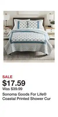 Kohl's Sonoma Goods For Life Coastal Printed Shower Cur offer