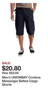 Kohl's Men's UNIONBAY Cordova Messenger Belted Cargo Shorts offer