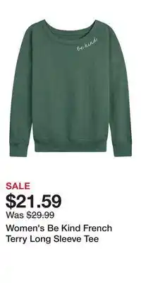 Kohl's Women's Be Kind French Terry Long Sleeve Tee offer