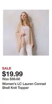 Kohl's Women's LC Lauren Conrad Shell Knit Topper offer