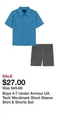 Kohl's Boys 4-7 Under Armour UA Tech Wordmark Short Sleeve Shirt & Shorts Set offer