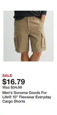Kohl's Men's Sonoma Goods For Life 10 Flexwear Everyday Cargo Shorts offer