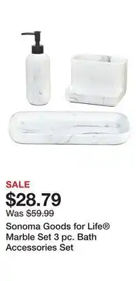 Kohl's Sonoma Goods for Life Marble Set 3 pc. Bath Accessories Set offer