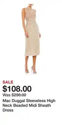 Nordstrom Mac Duggal Sleeveless High Neck Beaded Midi Sheath Dress offer