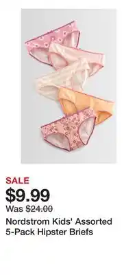 Nordstrom Nordstrom Kids' Assorted 5-Pack Hipster Briefs offer