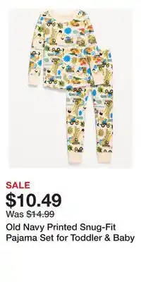 Old Navy Old Navy Printed Snug-Fit Pajama Set for Toddler & Baby offer