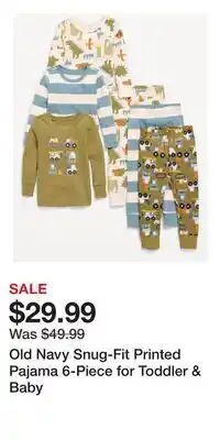 Old Navy Old Navy Snug-Fit Printed Pajama 6-Piece for Toddler & Baby offer