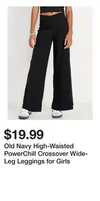Old Navy Old Navy High-Waisted PowerChill Crossover Wide-Leg Leggings for Girls offer