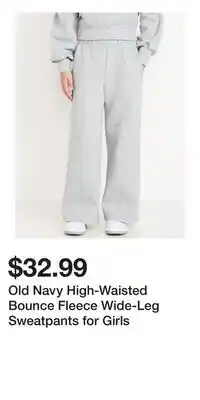 Old Navy Old Navy High-Waisted Bounce Fleece Wide-Leg Sweatpants for Girls offer