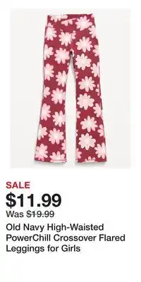 Old Navy Old Navy High-Waisted PowerChill Crossover Flared Leggings for Girls offer