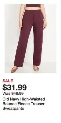 Old Navy Old Navy High-Waisted Bounce Fleece Trouser Sweatpants offer