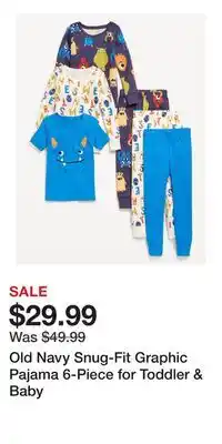 Old Navy Old Navy Snug-Fit Graphic Pajama 6-Piece for Toddler & Baby offer