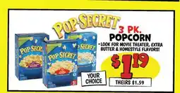 Ollie's POP SECRET 3 PK POPCORN offer