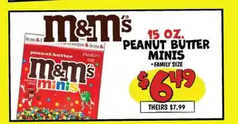 Ollie's M&M'S 15 OZ. PEANUT BUTTER offer