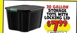 Ollie's 20 GALLON STORAGE TOTE WITH LOCKING LID offer