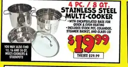 Ollie's 4 PC./8 QT. STAINLESS STEEL MULTI-COOKER offer