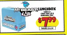 Ollie's MR BEAST LAB SNAP TIGHT LID & REMOVABLE TRAY FEASTABLES LUNCH BOX offer