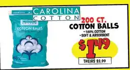 Ollie's CAROLINA 200 ัั. COTTON BALLS offer