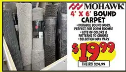 Ollie's MOHAWK 4' X 6' BOUND CARPET offer
