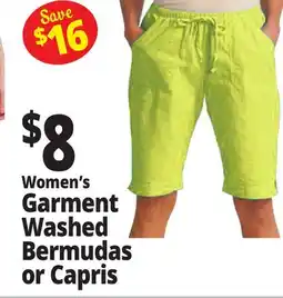 Ocean State Job Lot Women's Garment Washed Bermudas or Capris offer
