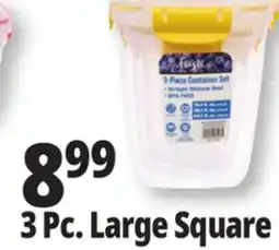 Ocean State Job Lot Think Fresh Large Square Food Storage Container Set 3 Piece offer