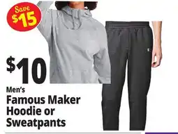 Ocean State Job Lot Men's Famous Maker Hoodie or Sweatpants offer