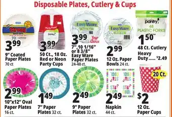 Ocean State Job Lot Disposable Plates, Cutlery & Cups offer