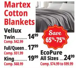 Ocean State Job Lot Martex Cotton Blankets offer