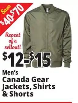 Ocean State Job Lot Men's Canada Gear Jackets, Shirts & Short offer