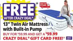 Ocean State Job Lot 13 Air Mattress with Built-in Pump Twin offer