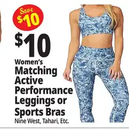 Ocean State Job Lot Women's Matching Active Performance Leggings or Sports Bras offer
