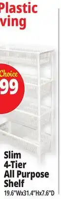 Ocean State Job Lot Slim 4-Tier All Purpose Shelf offer