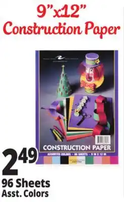 Ocean State Job Lot Construction Paper 96 Sheets offer