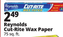 Ocean State Job Lot Reynolds Kitchens Cut-Rite Wax Paper 75 sq ft offer